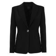 Pinko V-ringad Blazer Jacka med Långa ärmar Black, Dam