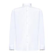 D4.0 Poplin Texture White Shirt White, Herr