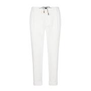 Eleventy Stretch bomull jogger byxor White, Herr