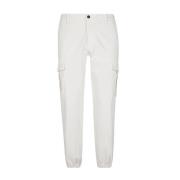 Eleventy Cargo Stretch Bomullsbyxor White, Herr