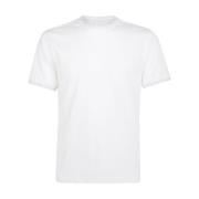 Eleventy Ribbad Bomull Jersey Crewneck T-shirt White, Herr