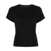 Khaite Svart Bomull T-shirt med Logo Patch Black, Dam