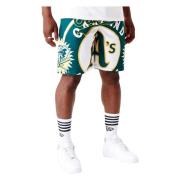 New Era Athletics MLB Large Logo Shorts i Grön Green, Herr