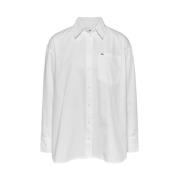 Tommy Jeans Vit Skjorta med Spetskrage White, Dam