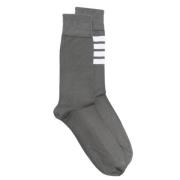 Thom Browne 4Bar Dark Grey Mid Calf Socks Gray, Herr