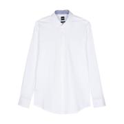 Hugo Boss Vit Poplin Skjorta Klassisk Krage White, Herr