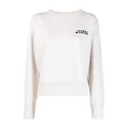 Isabel Marant Logo Print Jersey Sweater Beige Beige, Dam