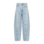 Agolde Blå Bomull Tapered Leg Jeans Blue, Dam