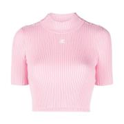 Courrèges Rosa Ribbad Crop Top Pink, Dam