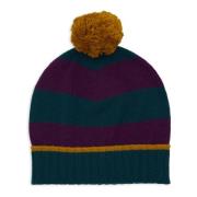 GALLO Grön Randig Beanie Mössa Multicolor, Unisex