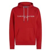 Tommy Hilfiger Mörk Magma Logo Hoodie Red, Herr