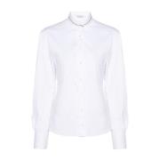 Brunello Cucinelli Vit Poplin Skjorta Monili Kedjedetalj White, Dam