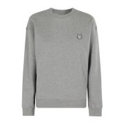 Maison Kitsuné Räv Huvud Patch Sweatshirt Gray, Dam