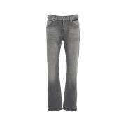 7 For All Mankind Grå Straight Jeans The Straight Check Gray, Herr