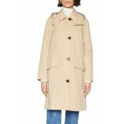 Barbour Beige Trench Coat med Avtagbar Huva Beige, Dam