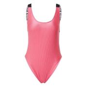 Calvin Klein Scoop Back One Piece Baddräkt Pink, Dam