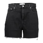 Calvin Klein Denim Shorts med ikonisk CK-logotyp Black, Dam