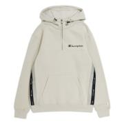 Champion Hooded Half Zip Hoodie White, Herr