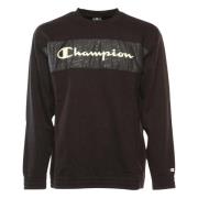 Champion Crewneck Sweatshirt Hoodie Black, Herr