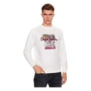 Pepe Jeans Sweatshirt Melbourne Sweat Hoodie White, Herr