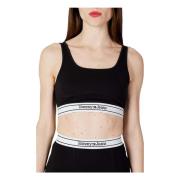 Tommy Hilfiger Logo Taping Bra Black, Dam