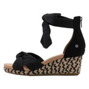 UGG W-Yarrow Platform Sandals Black, Dam