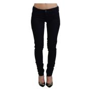 Costume National Svarta Skinny Jeans med Låg Midja Black, Dam