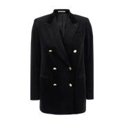 Tagliatore Svart Sammet Dubbelknäppt Blazer Black, Dam