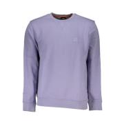 Hugo Boss Borstad Bomull Crew Neck Sweatshirt Purple, Herr