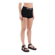 Palm Angels Märkta Randiga Sportshorts Black, Dam