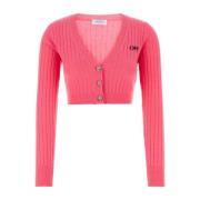 Off White Fuchsia Wool Blend Cardigan Pink, Dam