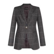 Emporio Armani Blazer med rutmönster Gray, Dam