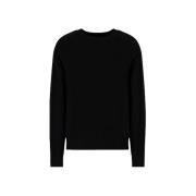 Armani Exchange Crew Neck Wool Blend Sweater Black, Herr