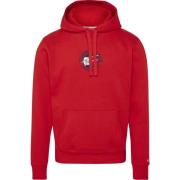 Tommy Jeans Mysig Biff Stil Hoodie Red, Herr