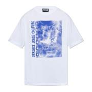 Versace Jeans Couture Tryckt T-shirt White, Herr