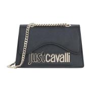 Just Cavalli Svart axelväska med tvåfärgat logotyp Black, Dam