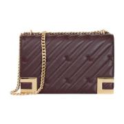 Elisabetta Franchi Burgundy Axelväska Quiltad Kollektion Brown, Dam