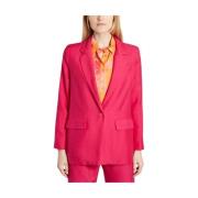 Modetrotter Fuchsia Tencel Blazer med Frontknappar Pink, Dam