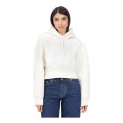 Calvin Klein Jeans Vit Huva Tröja Casual Höst Vinter White, Dam