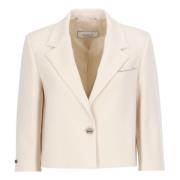 Peserico Rosa Viskos Blazer Peak Revers Pink, Dam