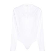 Alaïa Vit Bomull Body Skjorta White, Dam