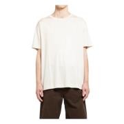 Lemaire Cremesilke Jersey Rund Hals T-shirt White, Herr