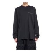 Y-3 Svart Logo T-shirt med Silvertryck Black, Herr