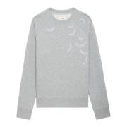 Zadig & Voltaire Grå Sweatshirt med Signature Wings Gray, Dam