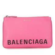 Balenciaga Vintage Pre-owned Laeder kuvertvskor Pink, Dam