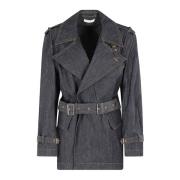 Helmut Lang Rider Trench Coat Blue, Dam