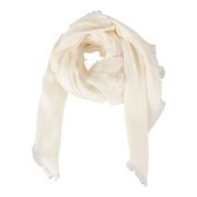 Max Mara Vit Scarf med Logo Motif White, Dam