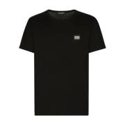 Dolce & Gabbana Klassisk Plakett T-shirt Svart Black, Herr