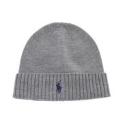 Polo Ralph Lauren Ull Beanie Mössa med Pony Broderi Gray, Unisex