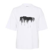 Karen by Simonsen Grafiskt Tryck Boxy Tee Bright White White, Dam